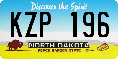 ND license plate KZP196