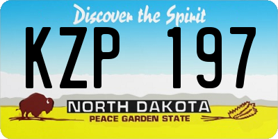 ND license plate KZP197