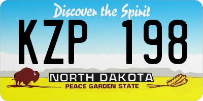 ND license plate KZP198