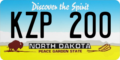 ND license plate KZP200