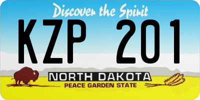 ND license plate KZP201