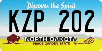 ND license plate KZP202