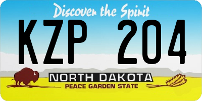 ND license plate KZP204