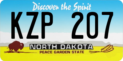 ND license plate KZP207