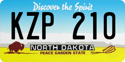 ND license plate KZP210