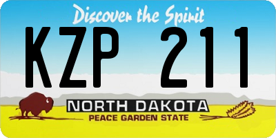 ND license plate KZP211