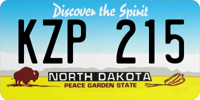 ND license plate KZP215