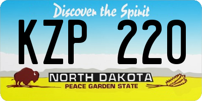 ND license plate KZP220