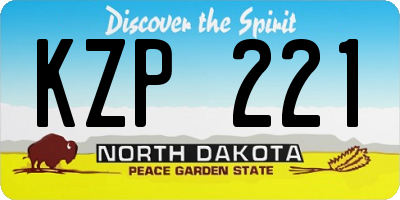ND license plate KZP221