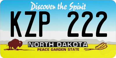 ND license plate KZP222