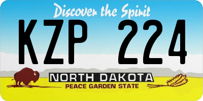 ND license plate KZP224