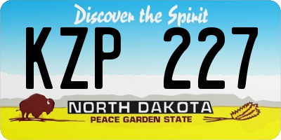 ND license plate KZP227