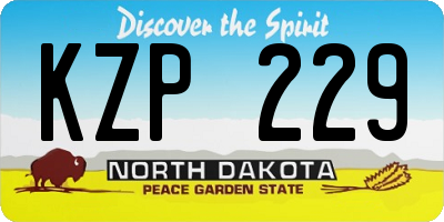 ND license plate KZP229