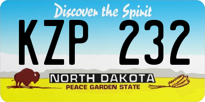 ND license plate KZP232