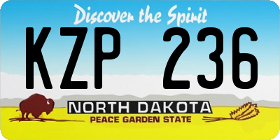 ND license plate KZP236