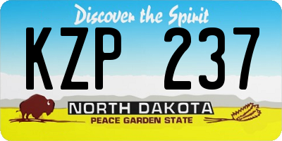 ND license plate KZP237