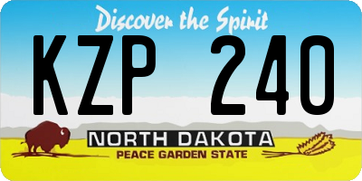 ND license plate KZP240