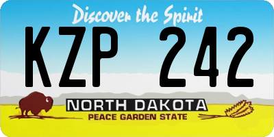 ND license plate KZP242