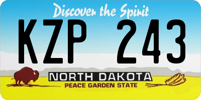 ND license plate KZP243