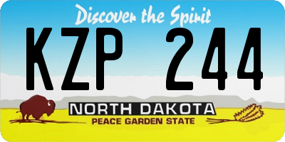 ND license plate KZP244