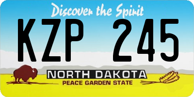 ND license plate KZP245