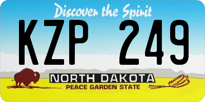 ND license plate KZP249