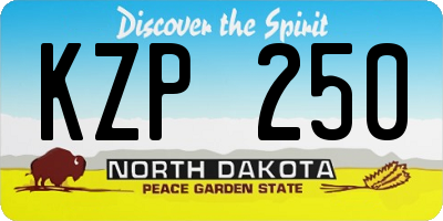 ND license plate KZP250