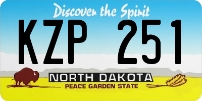 ND license plate KZP251