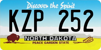 ND license plate KZP252