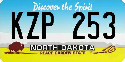ND license plate KZP253