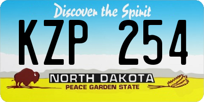 ND license plate KZP254