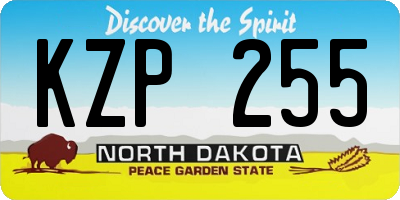 ND license plate KZP255