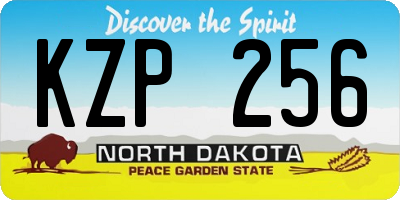 ND license plate KZP256