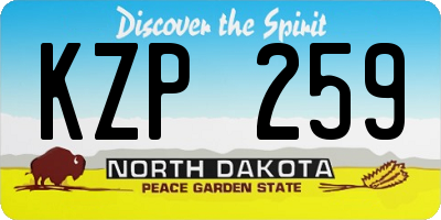 ND license plate KZP259