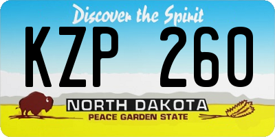 ND license plate KZP260