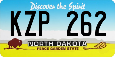 ND license plate KZP262