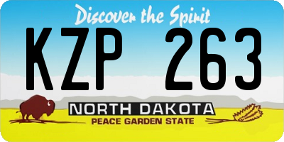 ND license plate KZP263
