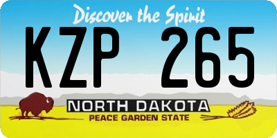 ND license plate KZP265