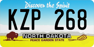 ND license plate KZP268