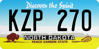 ND license plate KZP270