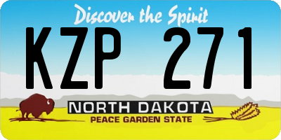 ND license plate KZP271