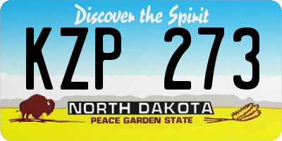 ND license plate KZP273