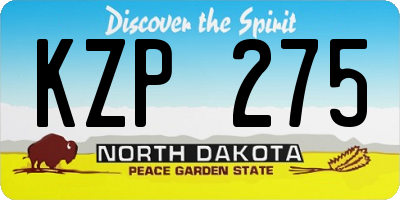 ND license plate KZP275