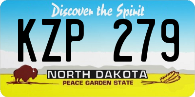 ND license plate KZP279