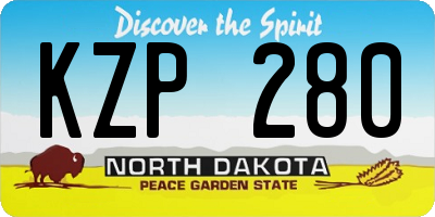 ND license plate KZP280