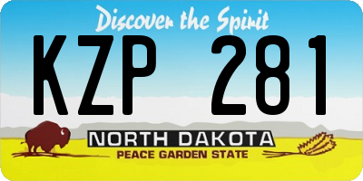 ND license plate KZP281