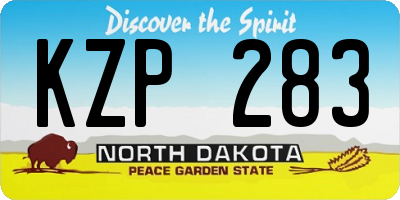 ND license plate KZP283