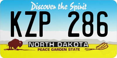 ND license plate KZP286