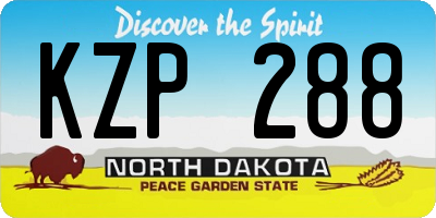 ND license plate KZP288