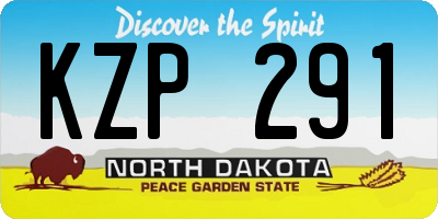 ND license plate KZP291